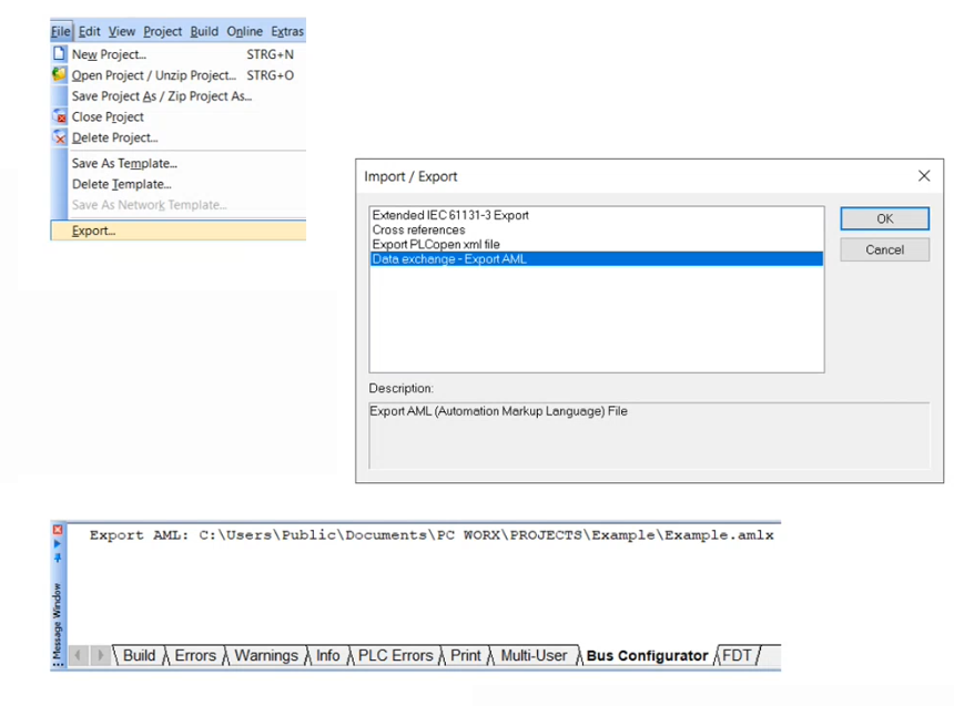 Exporting AML from PC WORX fails due to INTERBUS PLCnext Community